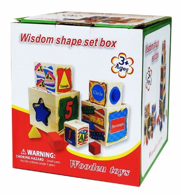 Blocks Shape Sorter Wisdom Shape Set Box Tower 3 Le3ab Store