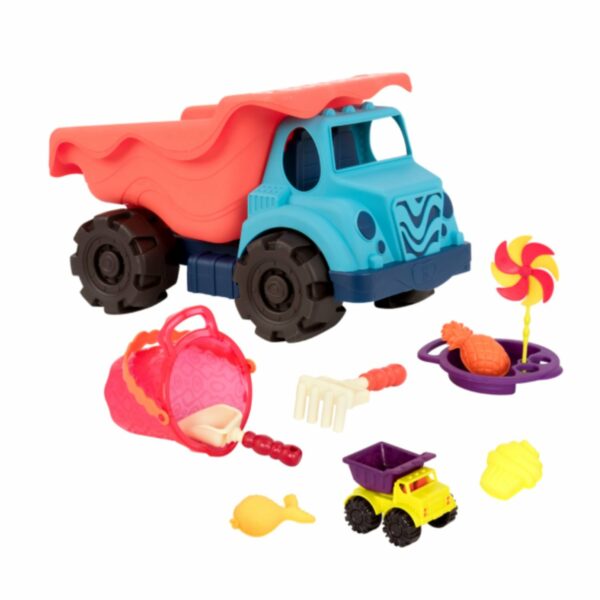 B.Toys Dump Truck & Beach Toys Red