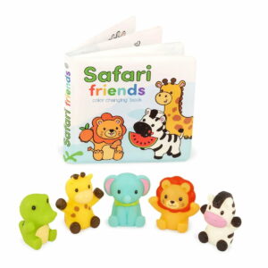 Battat Finger Puppets Safari Animals With Color Changing Book