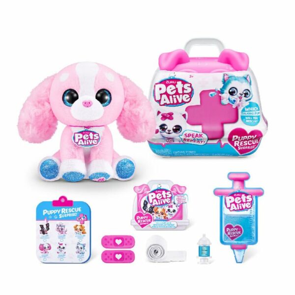 Zuru Pets Alive Pet Shop Surprise Interactive Plush Puppy Pink