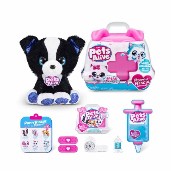 Zuru Pets Alive Pet Shop Surprise Interactive Plush Puppy Black
