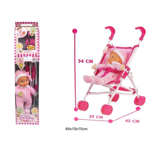Bambolina My First Stroller and Doll Set 5 Le3ab Store