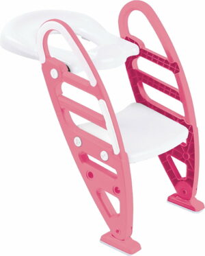 Dolu Toilet Trainer Non-Slip Children's With Adjustable Ladder - Pink