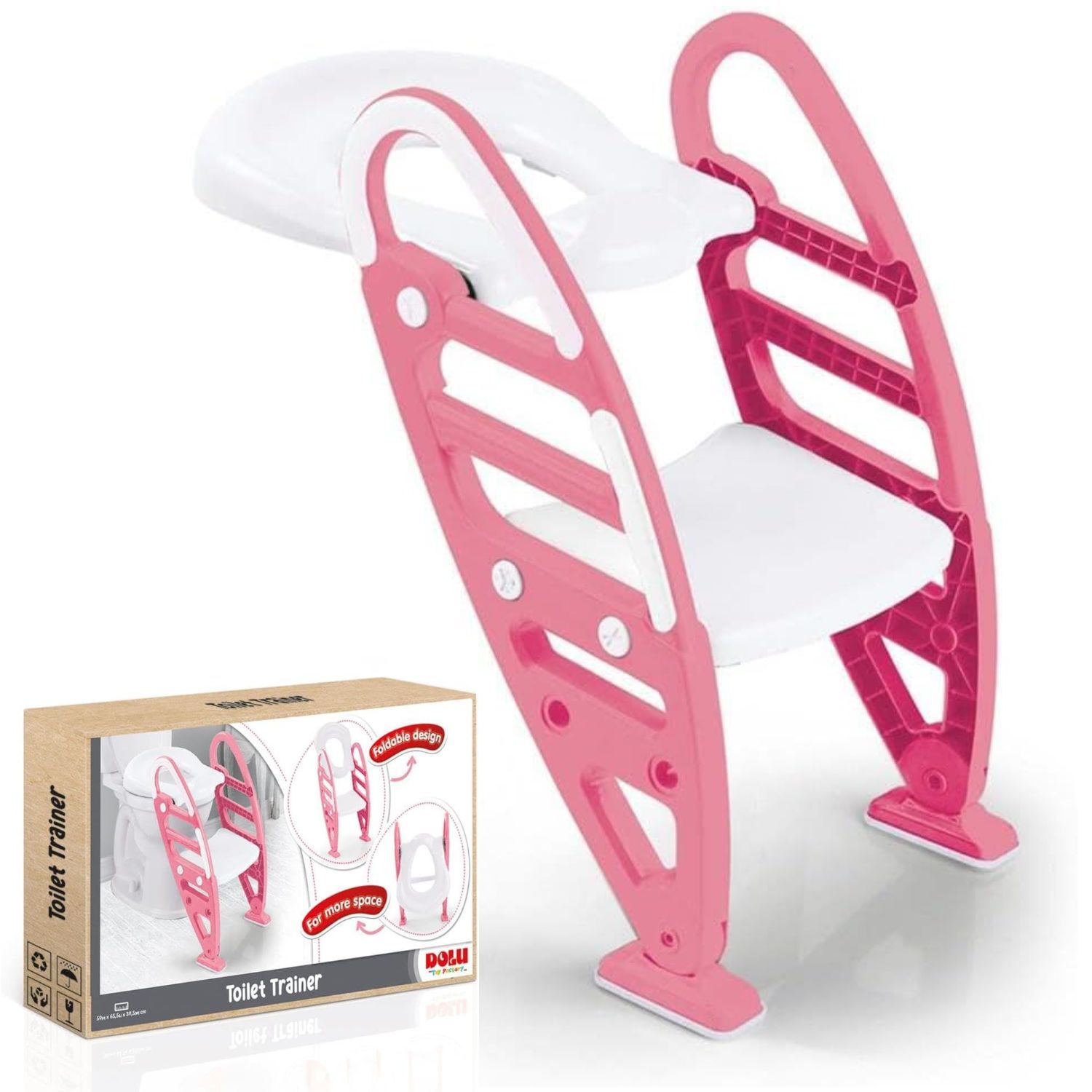 Dolu Toilet Trainer Potty Ladder For Girls- Pink 7250 Dolu Toilet Trainer Potty Ladder For Girls- Pink 7250