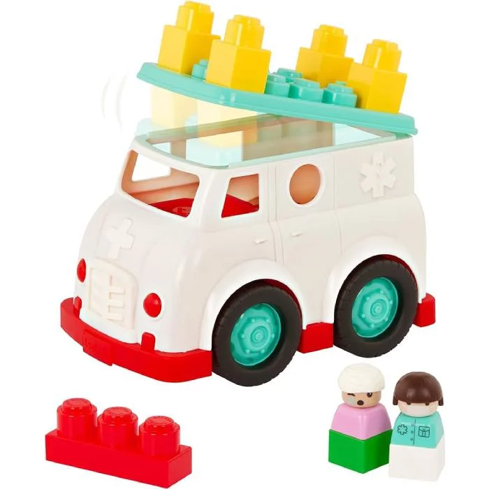 Battat Ambulance With 2 Figures & 5 Blocks - 8Pc