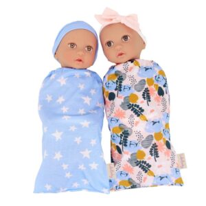 Lulla Baby Twin Baby Dolls & Sleep Sacks Set – Boy & Girl