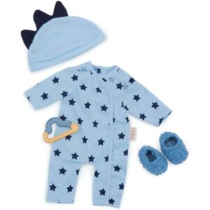 Lulla Baby 14" Outfit - Blue Onesie with Slippers