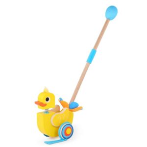 B.toys Waddling Push Toy Wooden Duck