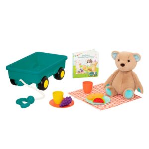 B.toys Teddy Bear, Board Book & Picnic Set