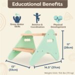 ⁦ب.تويز كرسى خشبى ذو درجين - لون نعناعى⁩ - الصورة ⁦3⁩