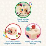 Battat Wooden Shape Sorting Cube - Image 3
