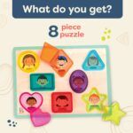 B.toys Peek & Explore Wooden Puzzle - Shapes & Emotions - Image 5