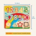 B.toys Wooden Number & Shapes Puzzle - Image 3