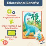 B.toys Wooden Puzzle Set – 4 Dinosaur Puzzles - Image 3