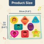 B.toys Peek & Explore Wooden Puzzle - Shapes & Emotions - Image 6
