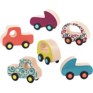B.toys 6 Little Wooden Mini Cars