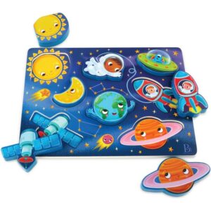 B.toys Peek & Explore Wooden Puzzle - Outer Space
