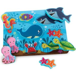 B.toys Peek & Explore Wooden Puzzle - Under The Sea