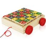 B.toys Wooden Alphabet Block Wagon