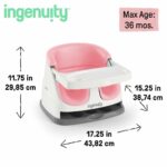Ingenuity Baby Base 2-in-1 Booster Feeding & Floor Seat with Self-Storing Tray, Peony - Image 6