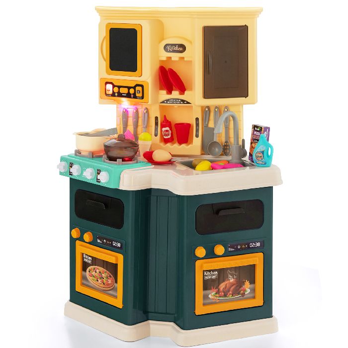 Talented Chef Children's kitchen with Sounds & Lights 77 PCS Green - TG Talented Chef Children's kitchen with Sounds & Lights 77 PCS Green - TG