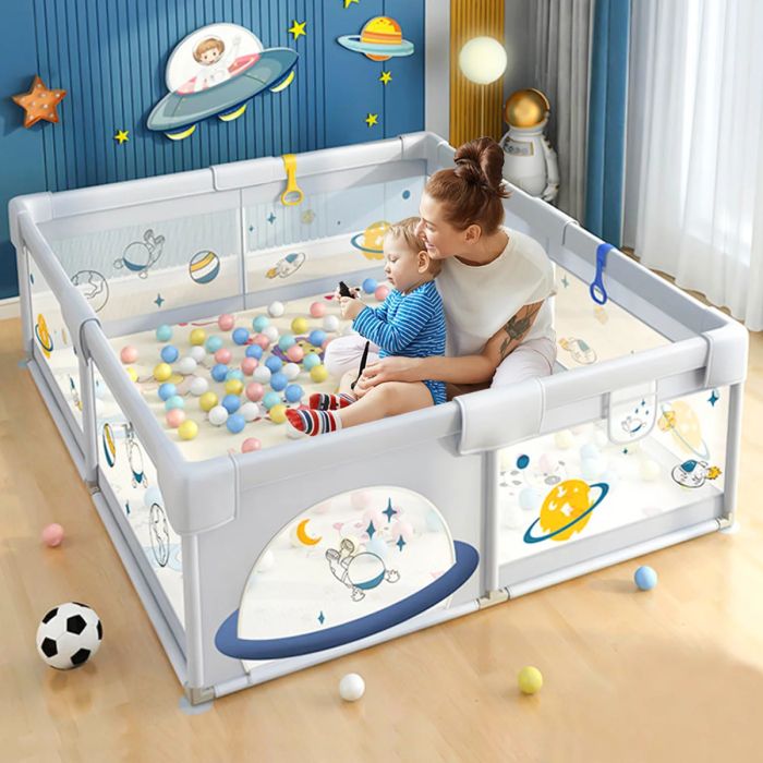 Baby Play Fence Enclosure Safety Gate Playroom Yard 150x180cm - TG Baby Play Fence Enclosure Safety Gate Playroom Yard 150x180cm - TG