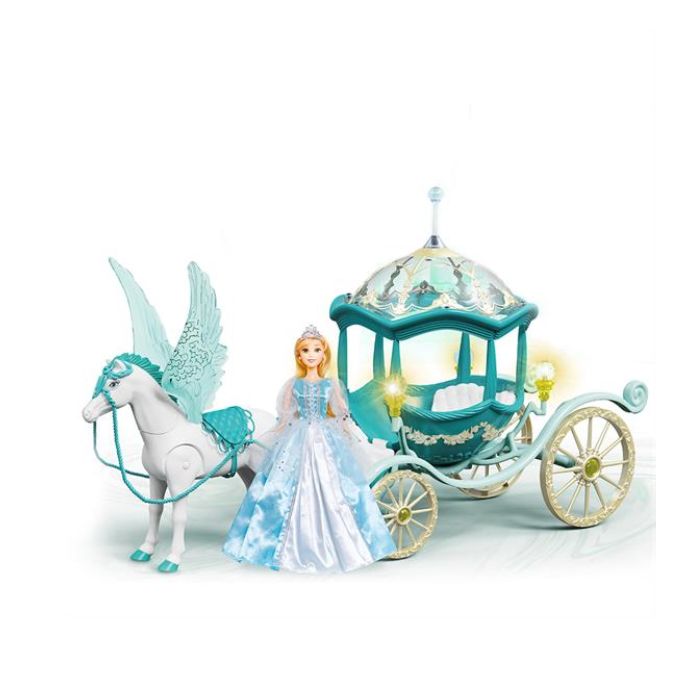 Electric Carriage Toy With Sound, Light And 29 cm Princess Doll - TG Electric Carriage Toy With Sound, Light And 29 cm Princess Doll - TG