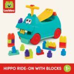 Battat Ride-on Hippo with Blocks - Image 7