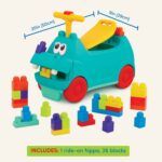 Battat Ride-on Hippo with Blocks - Image 6