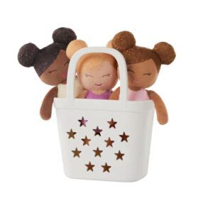 Lulla Baby Bath Baby Doll - Set of 3 Dolls In Basket