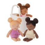 Lulla Baby Bath Baby Doll - Set of 3 Dolls In Basket - Image 6