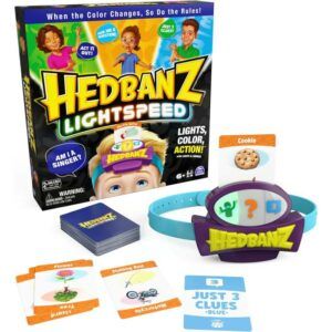 Spin Master Hedbanz Lightspeed Family Game with Lights & Sounds