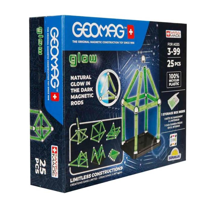 Geomag Educational Glow Recycled 25 Pcs Geomag Educational Glow Recycled 25 Pcs