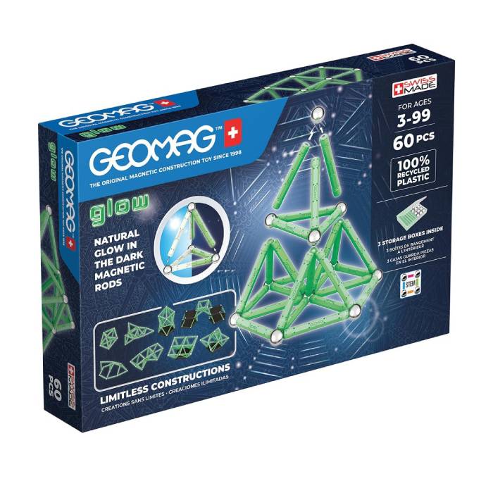 Geomag Educational Glow Recycled 60 Pcs Geomag Educational Glow Recycled 60 Pcs