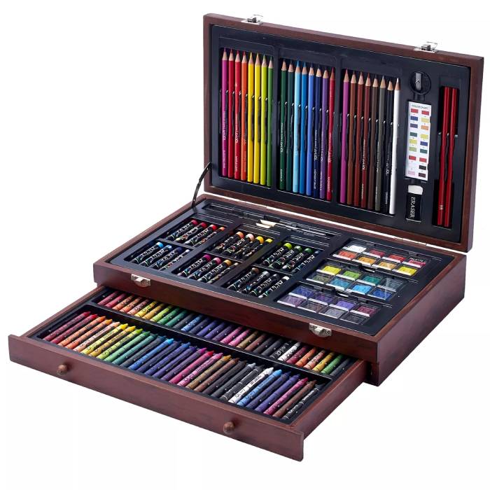 Wooden Box Drawing & Painting Set 142 Pcs - TG Wooden Box Drawing & Painting Set 142 Pcs - TG