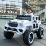 Electric Car for Kids- Remote Control Bluetooth Music- White - TG - Image 2