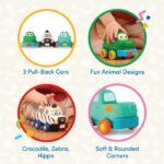 Battat Safari Speedsters 3 Pull-Back Animal Cars - Image 2