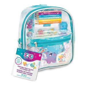 Make It Real- Aquatic Fantasy 8" Backpack with Stationery - 18 Pcs
