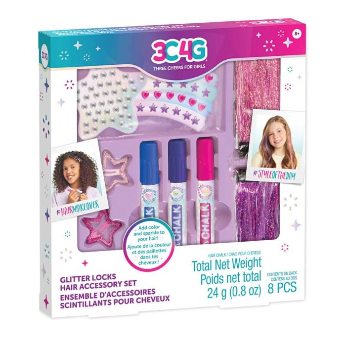 Make It Real- Imagination Land Glitter Locks Hair Accessories Set - 8 Pcs Make It Real- Imagination Land Glitter Locks Hair Accessories Set - 8 Pcs
