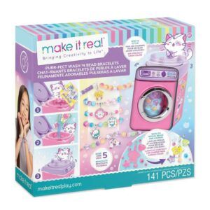 Make It Real - Purrfect Wash N Bead DIY Bracelet Set 141 Pcs