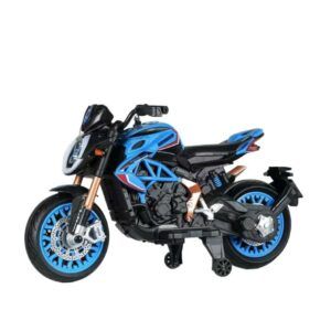 Kids Electric Motorbike LED Lights & Music - Blue- TG