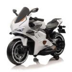 Kids Electric Motorbike White - TG - Image 4