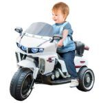 Kids Electric Motorcycle With Lights & Music White - TG - Image 2