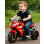 Kids Electric Motorcycle With Light-Up Wheels – Red - TG - Image 2