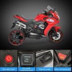 Kids Electric Motorcycle With Light-Up Wheels – Red - TG - Image 3