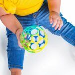 Bright Starts Oball Classic Easy-Grasp Toy - Blue/Green - Image 4
