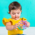Bright Starts Oball Classic Easy-Grasp Toy - Pink/Purple - Image 2