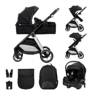 Lorelli - 3 in 1 Baby Stroller - Aspen, Black