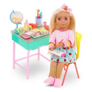 Glitter Girls 14-inch School Doll Mallory and School Desk Playset