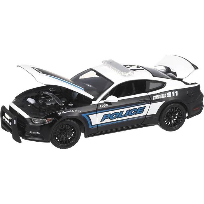 Maisto 2015 Ford Mustang GT -Black_White (Police)-1_18 Model Car Maisto 2015 Ford Mustang GT -Black/White (Police)-1:18 Model Car